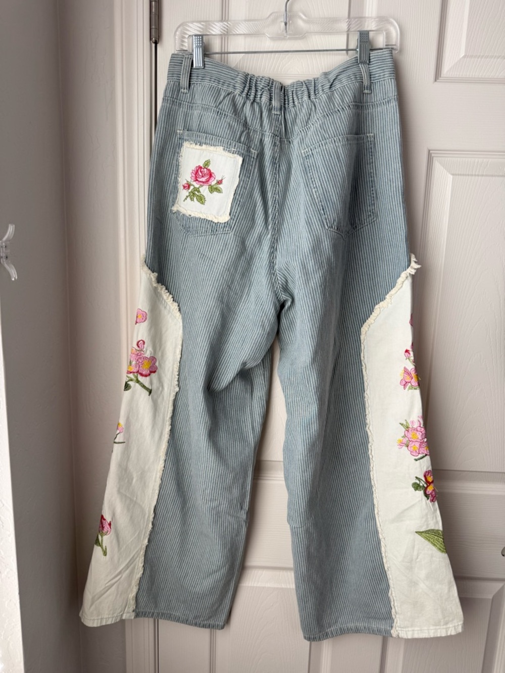 POL Patchwork Striped Blue and White pants - Picture 2 of 3